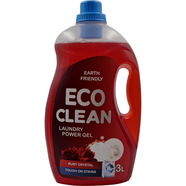 EcoClean Liquid Laundry Power Gel 3L bottle - eco friendly concentrated detergent for UAE hard water