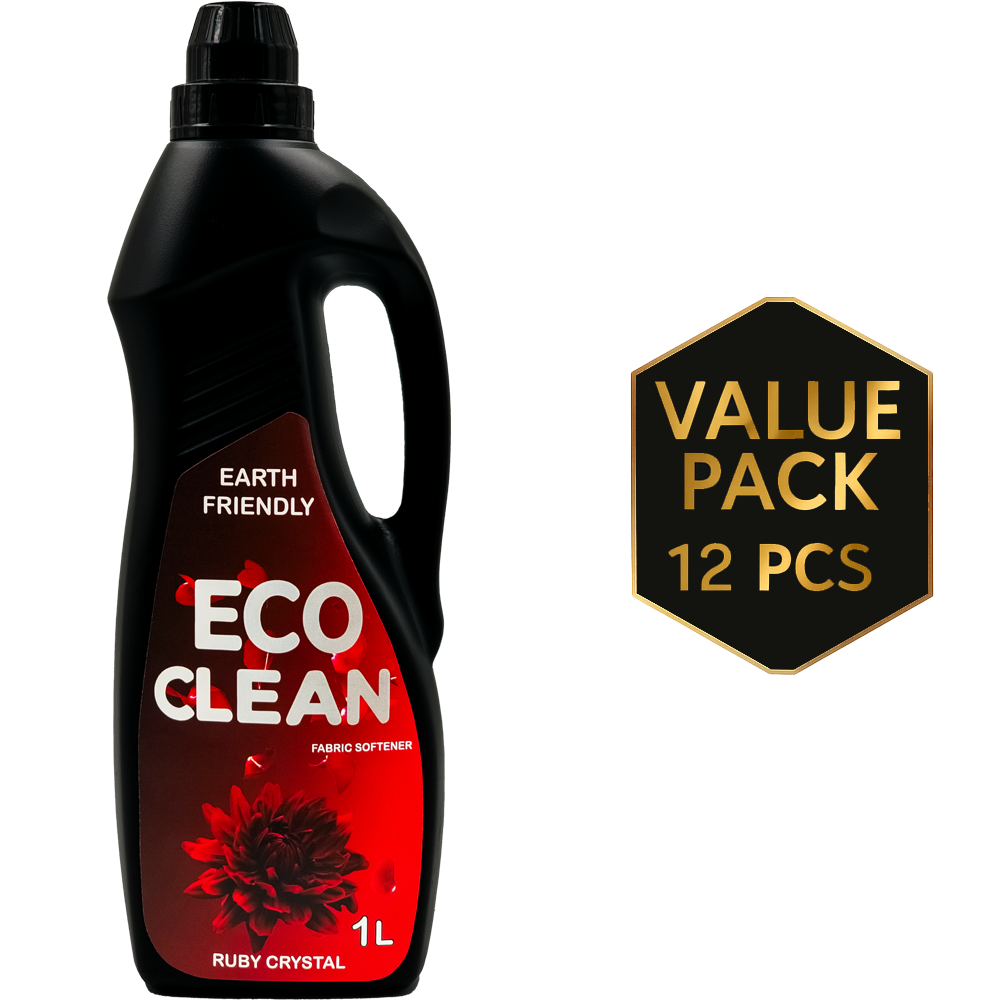 EcoClean Fabric Softener 1L bottle bundle of 12- eco friendly hard water formula UAE