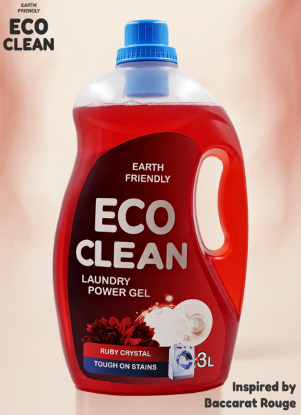 EcoClean Liquid Laundry Power Gel 3L bottle - eco friendly concentrated detergent for UAE hard water