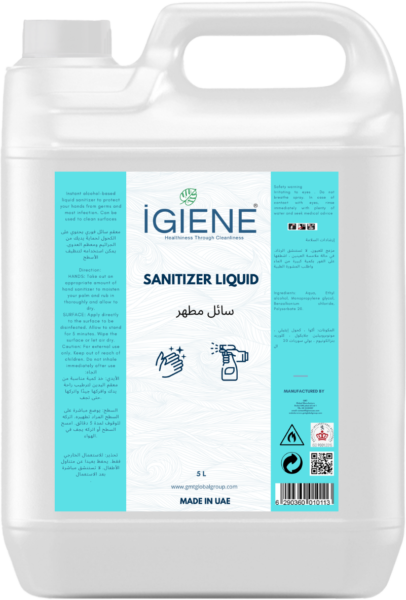 Sanitizer Liquid 5L bottle - hands and surfaces UAE